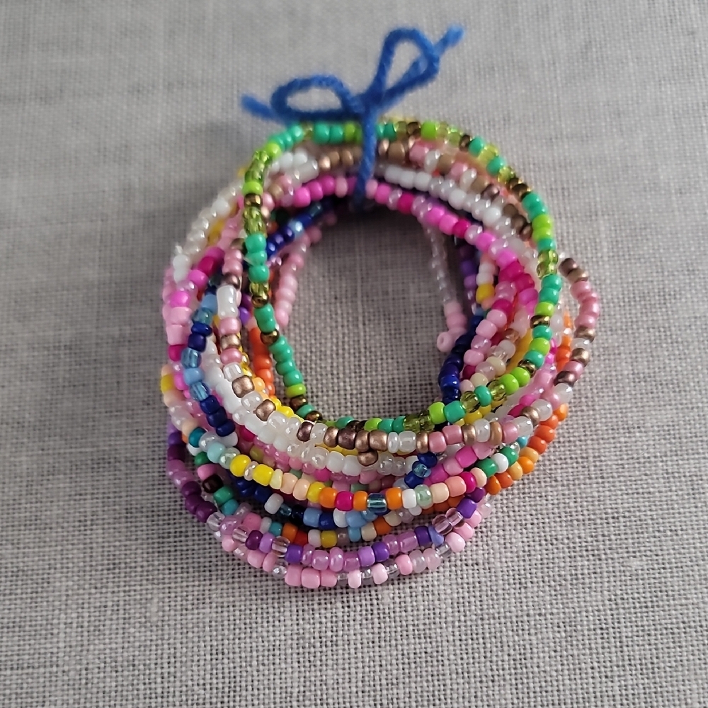 Handmade Multicolor Seed Bead Stackable Bracelet Set
